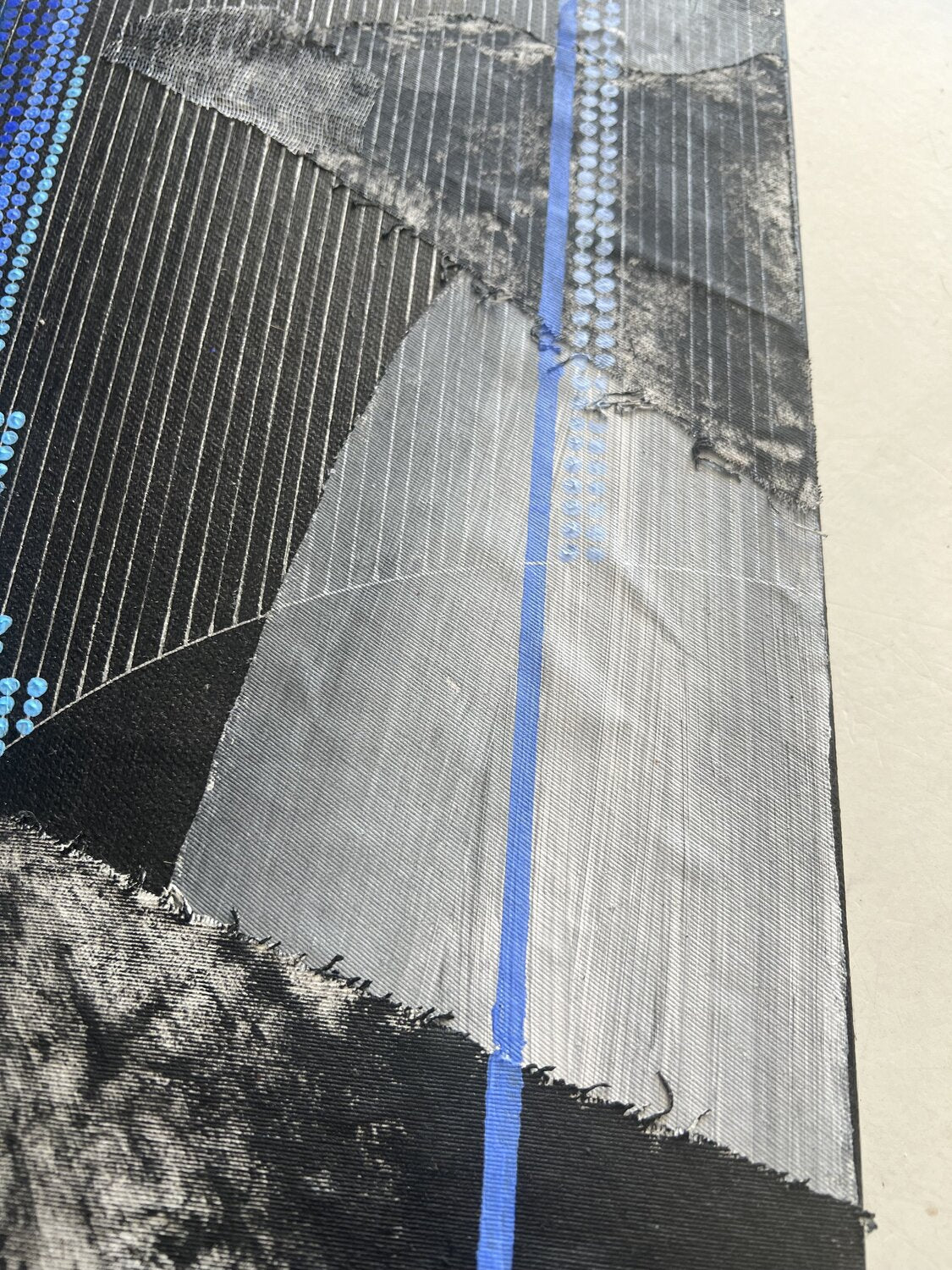 Behind the blue line — detail